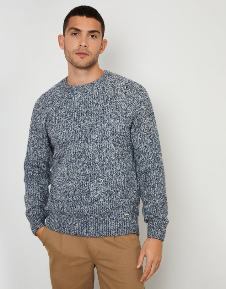 Navy Raglan Sleeve Crew Neck Jumper