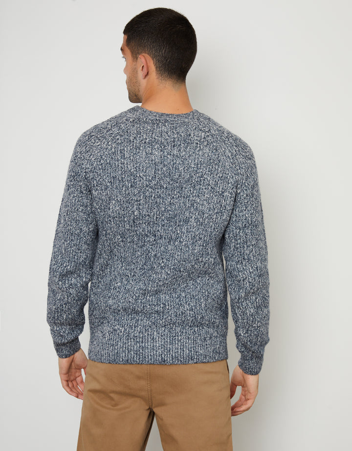 Navy Raglan Sleeve Crew Neck Jumper