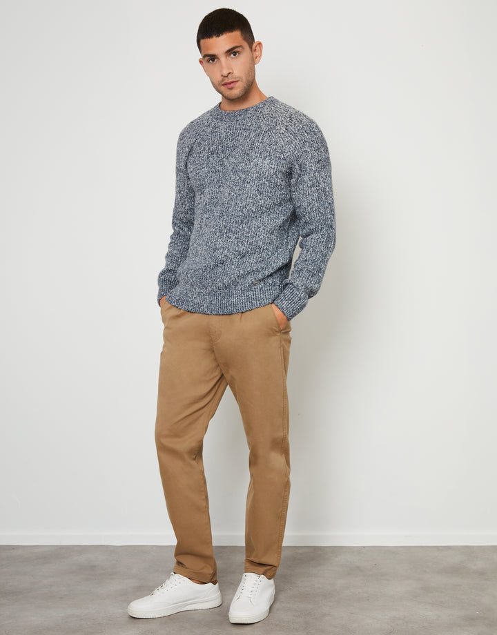 Navy Raglan Sleeve Crew Neck Jumper