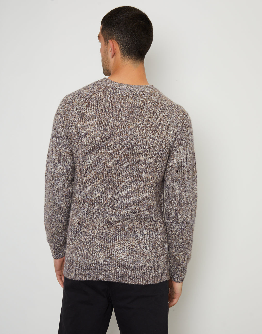 Brown Raglan Sleeve Crew Neck Jumper