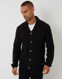 Black Cable Knit Shawl Cardigan