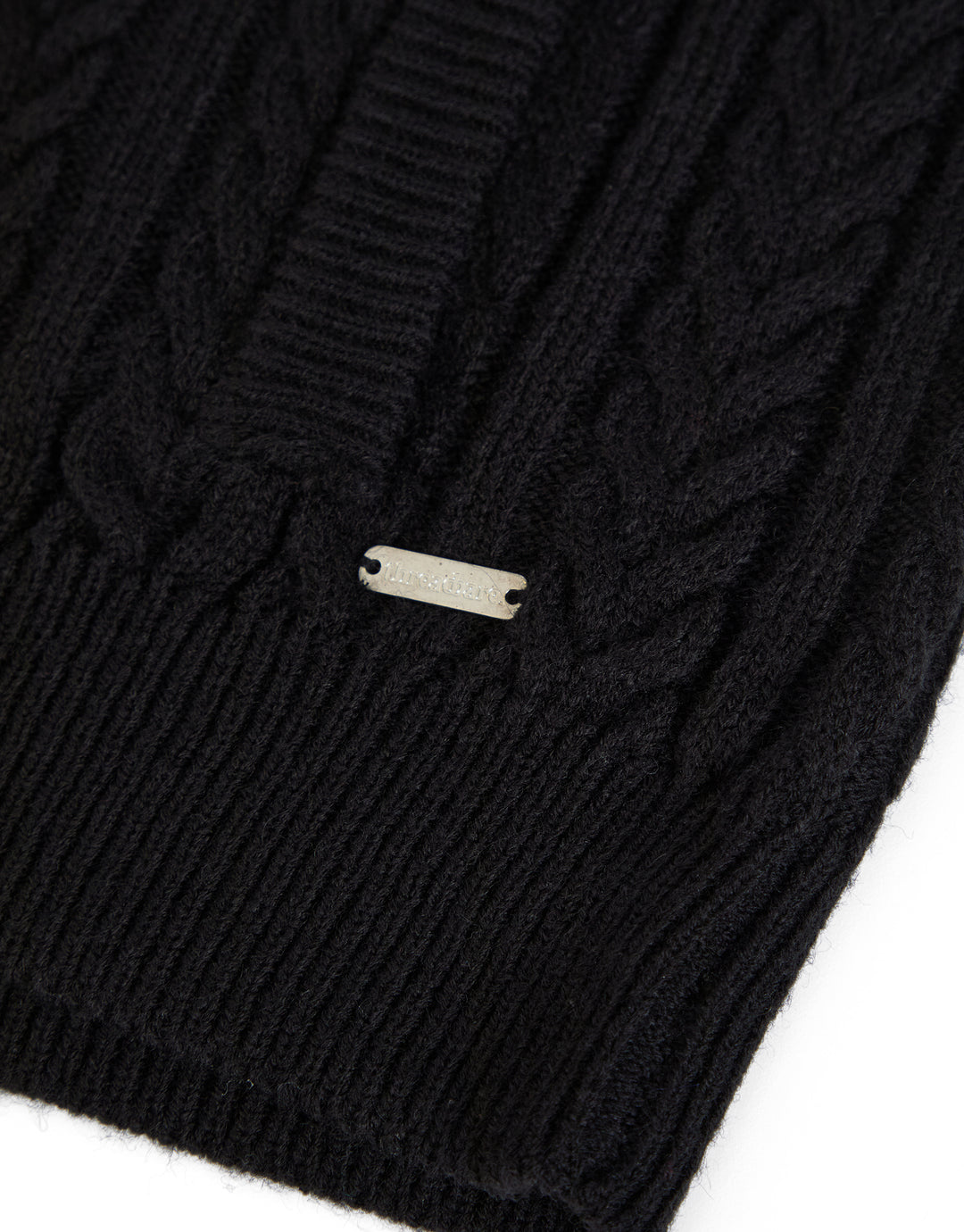 Black Cable Knit Shawl Cardigan