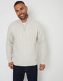 Light Grey Marl Cable Knit Quarter Zip Jumper