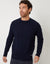 Navy Raglan Sleeve Cable Knit Crew Neck Jumper