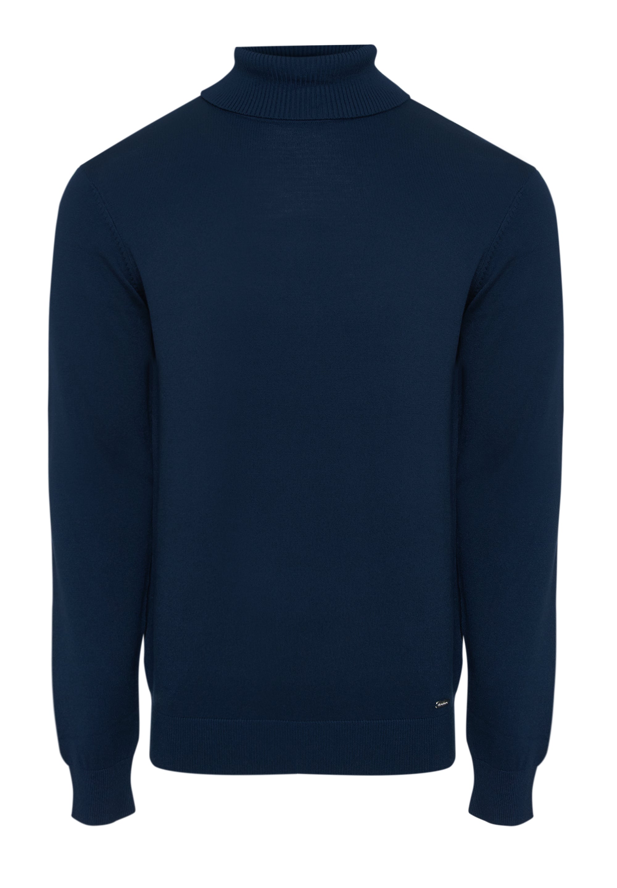 Threadbare Men's Navy Knitted Roll Neck Jumper