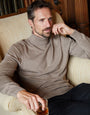 Taupe Knitted Roll Neck Jumper
