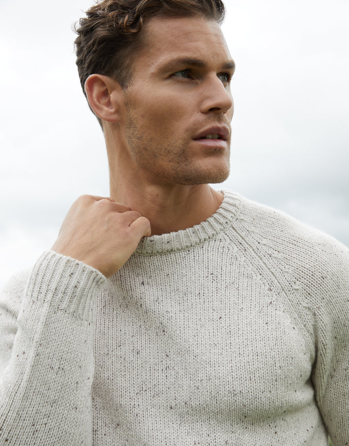 Ecru Knitted Raglan Sleeve Jumper