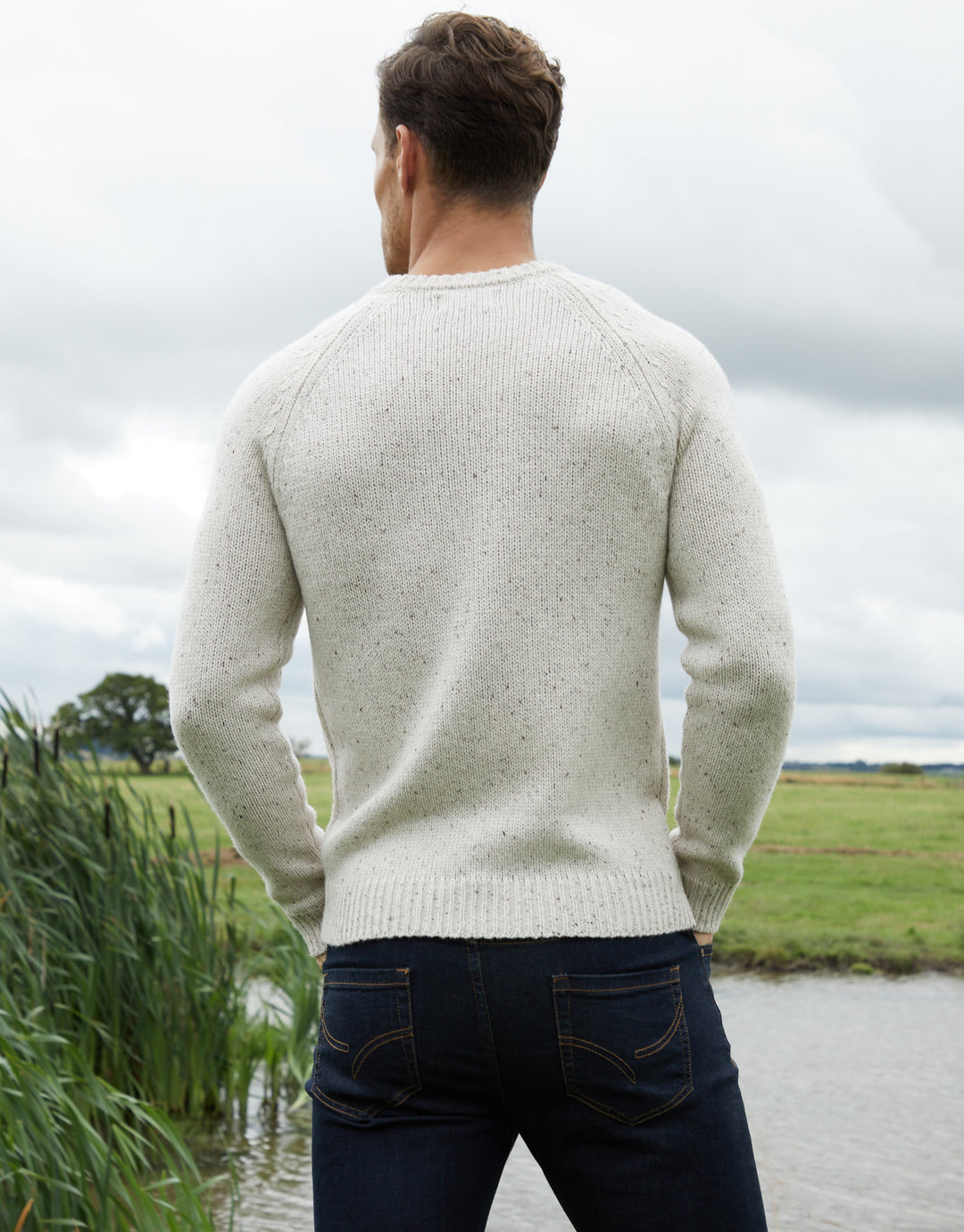 Ecru Knitted Raglan Sleeve Jumper