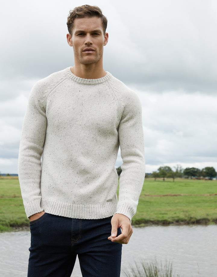 Ecru Knitted Raglan Sleeve Jumper