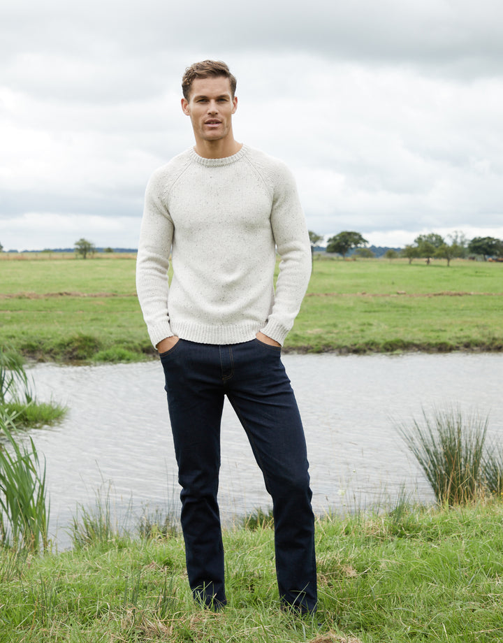 Ecru Knitted Raglan Sleeve Jumper