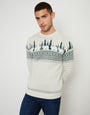 Stone Geo Fairisle Crew Neck Christmas Jumper