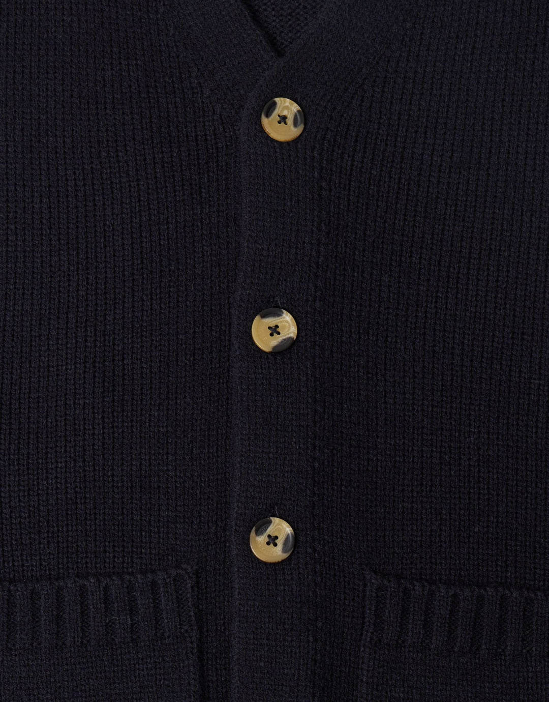 Threadbare Knitted V-Neck Cardigan in Navy - buttons detail