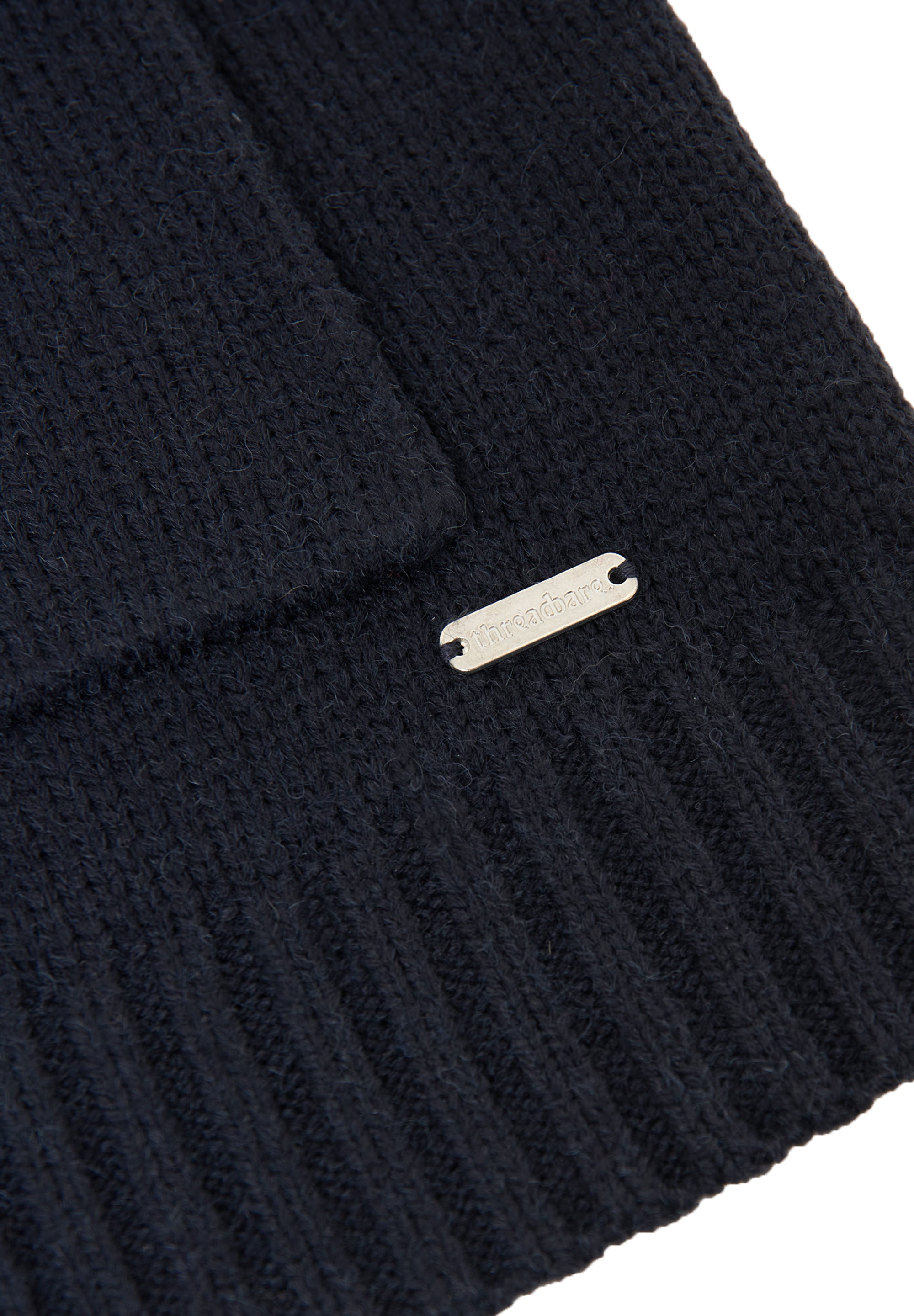 Threadbare Men's Navy Knitted V-Neck Cardigan