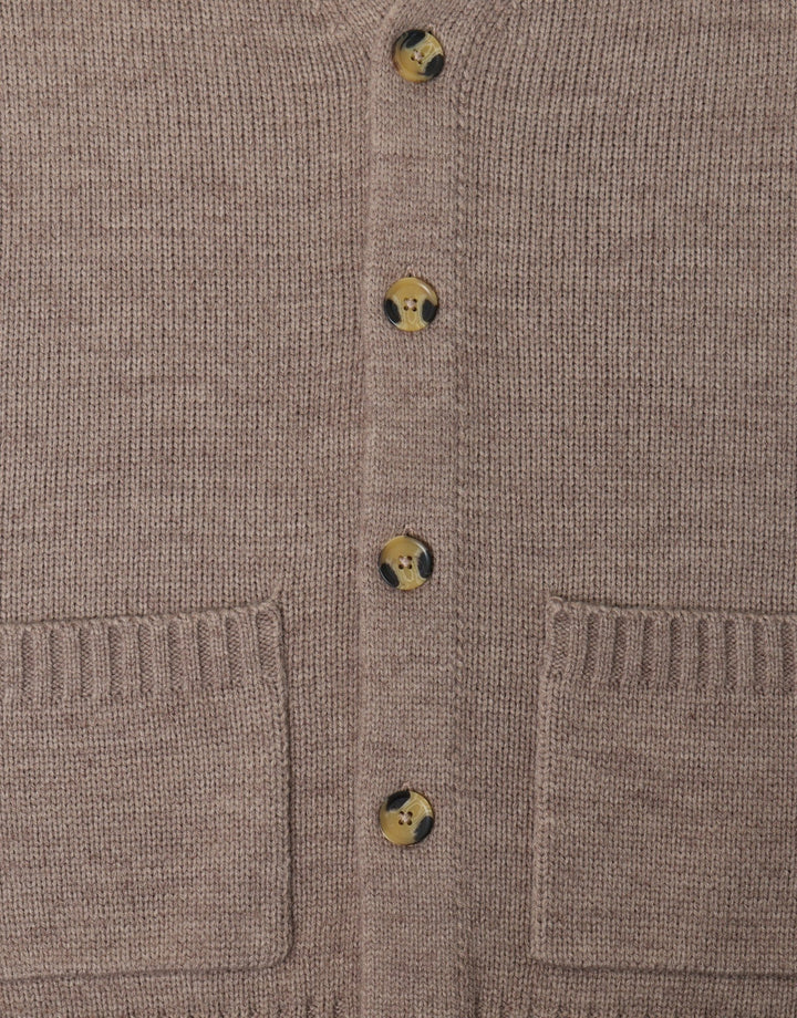 Threadbare Knitted V-Neck Cardigan in Cream - button detail