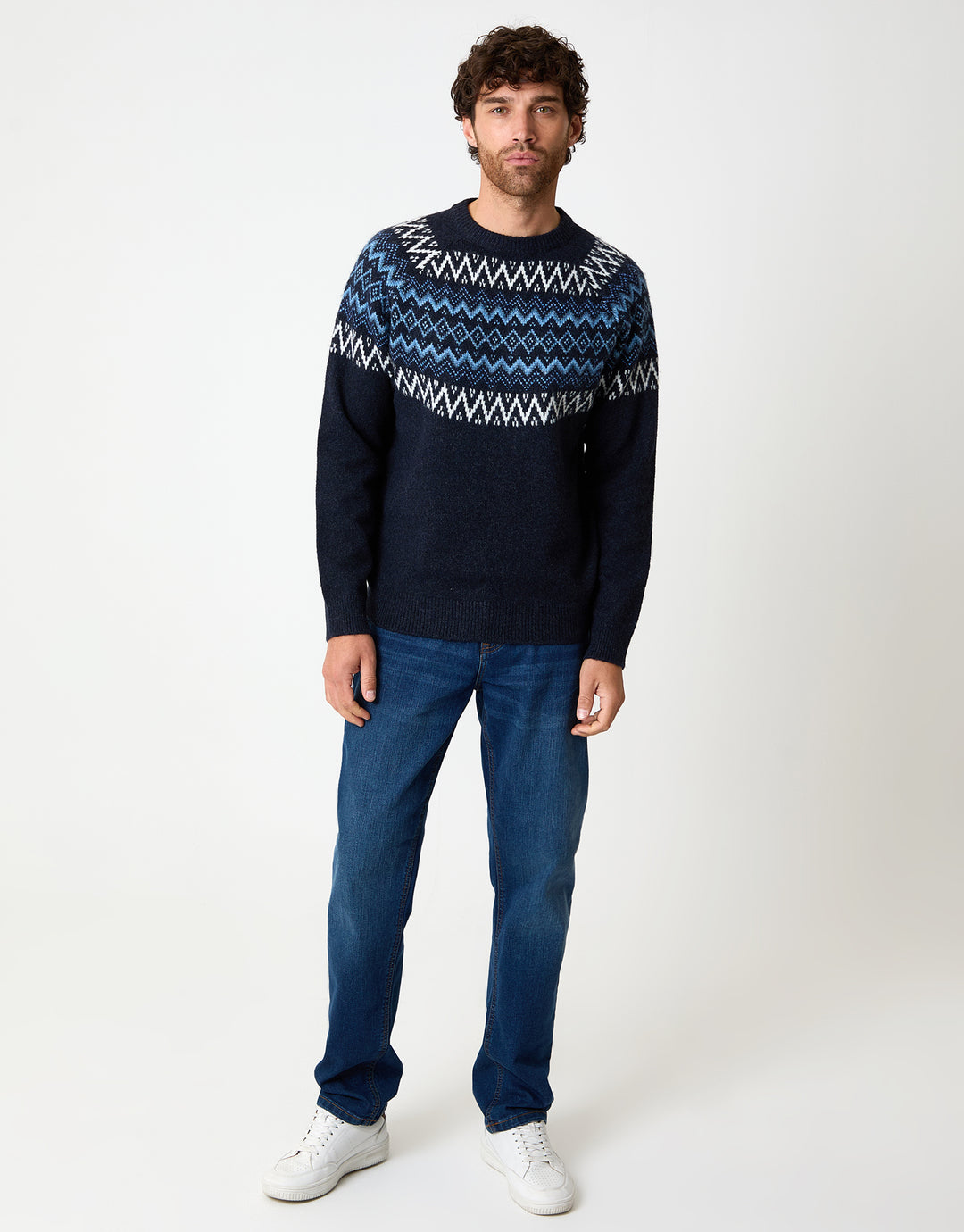 Navy Raglan Fairisle Christmas Jumper