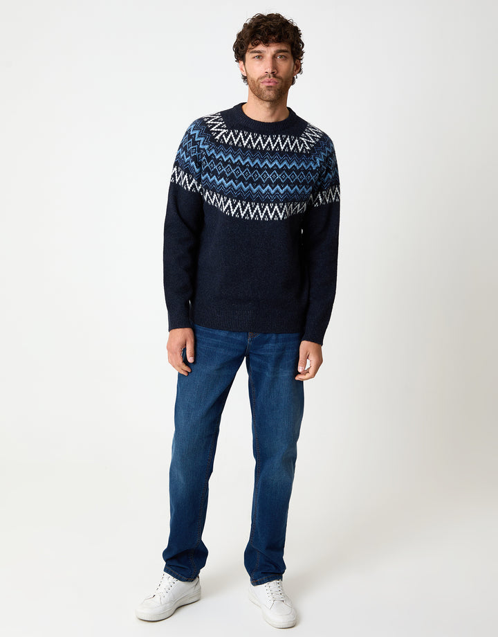 Navy Raglan Fairisle Christmas Jumper