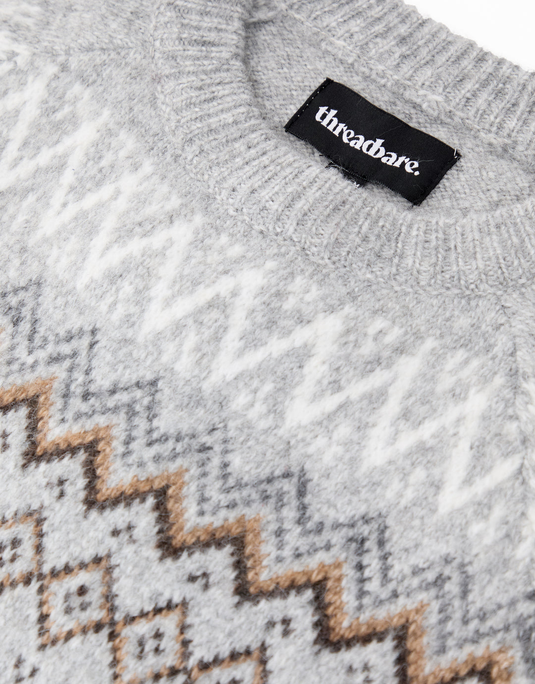 Grey Marl Raglan Fairisle Christmas Jumper