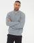Grey Waffle Knit Quarter Zip Jumper