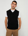 Black V-Neck Knitted Vest