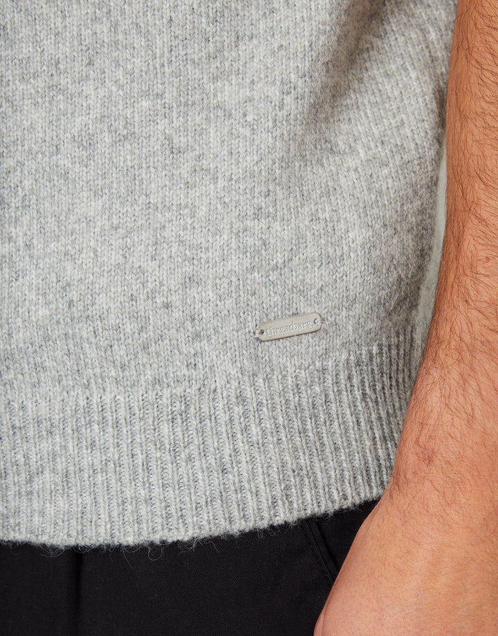 Grey Marl V-Neck Knitted Vest