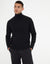 Black Cable Knit Roll Neck Jumper