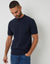 Navy Textured Front Knitted T-Shirt
