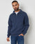 Denim Blue Rib Panel Quarter Zip Jumper