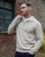 Ecru Rib Panel Quarter Zip Jumper