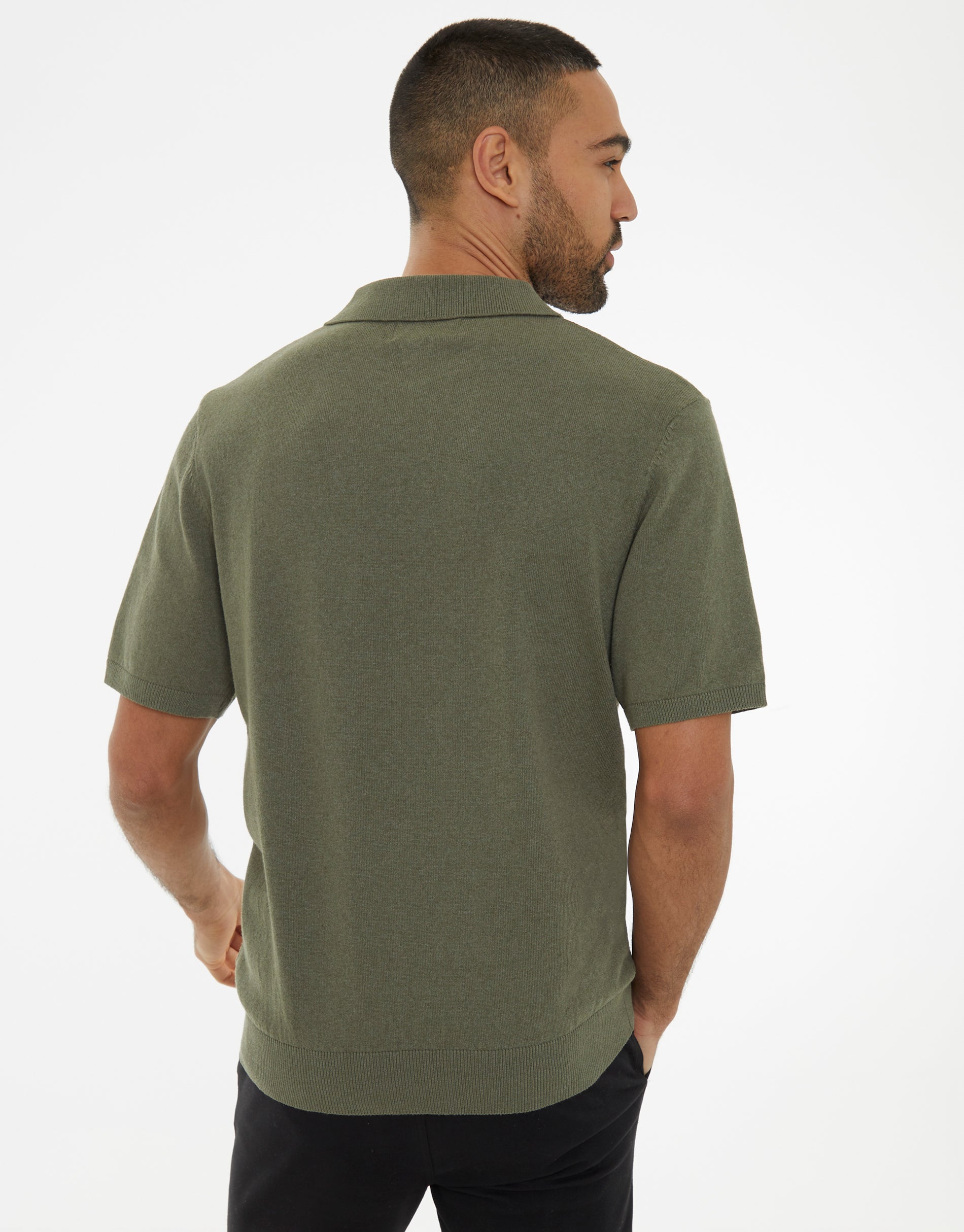 Threadbare Men's Dark Sage Green Textured Front Knitted Trophy