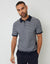 Navy Textured Stripe Knitted Polo Shirt