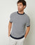 Navy Stripe Textured Knitted T-Shirt