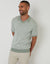 Sage Green Jacquard Geo Trophy Neck Knitted Polo