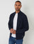 Knitted Zip Up Funnel Neck Cardigan in Navy