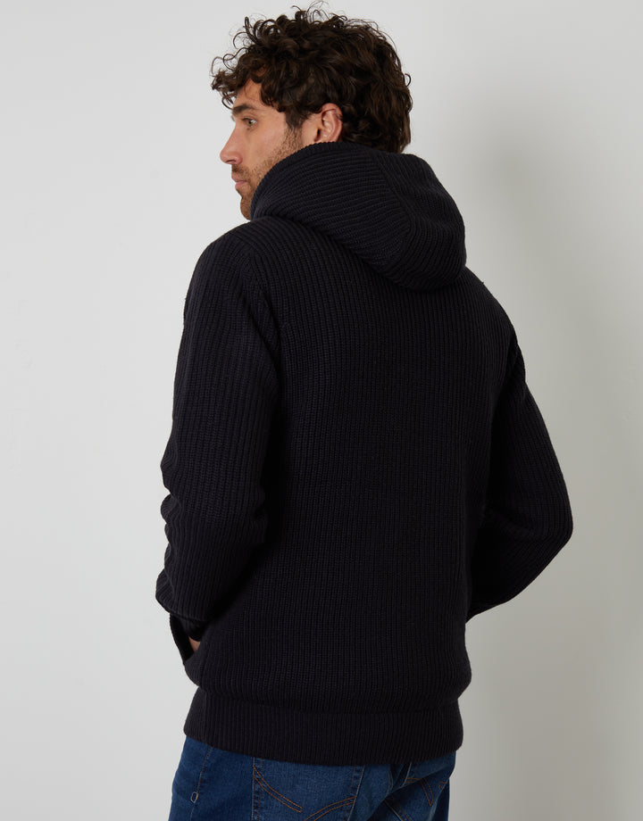 Navy Padded Knitted Jacket