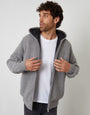 Grey Marl Padded Knitted Jacket