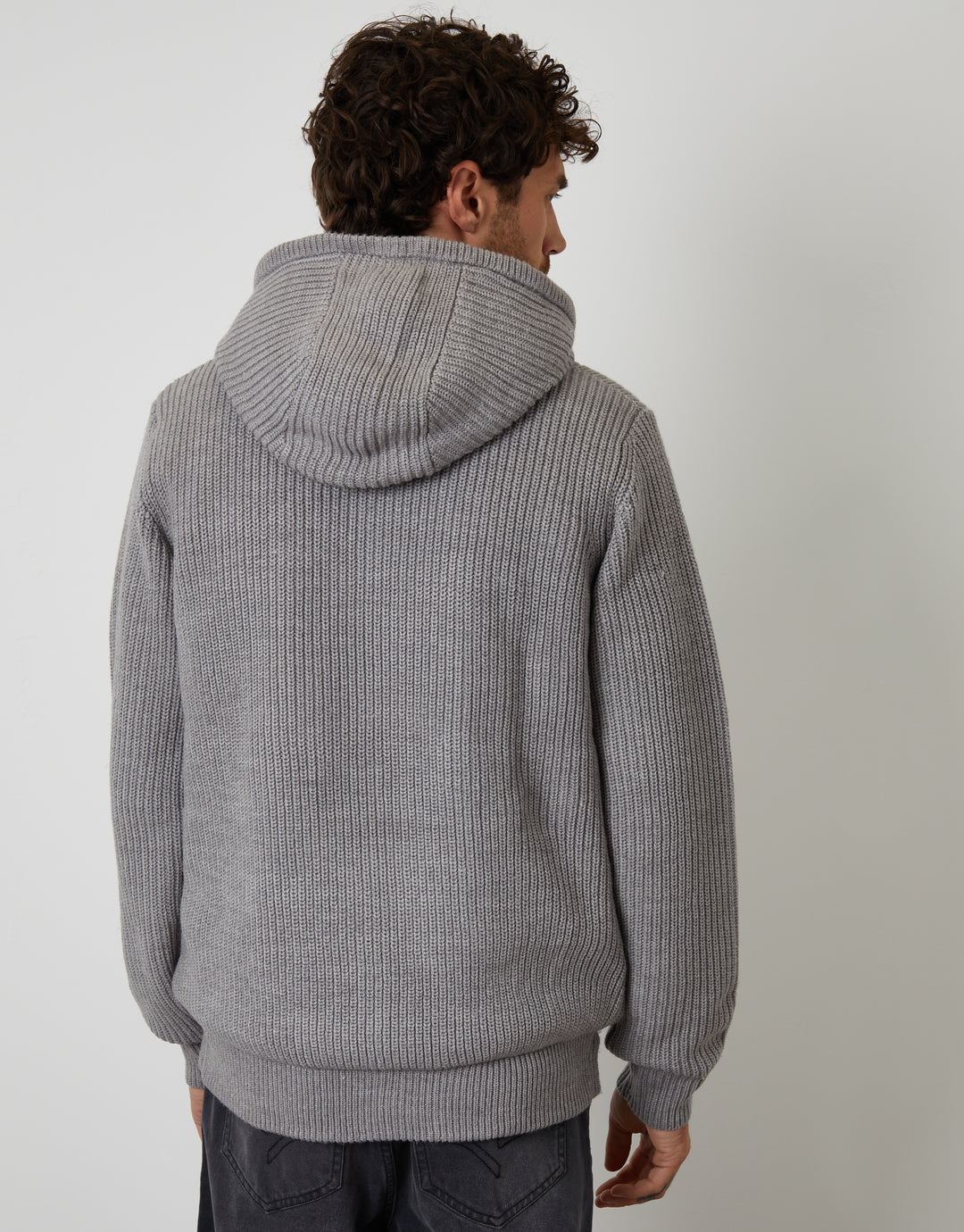 Grey Marl Padded Knitted Jacket