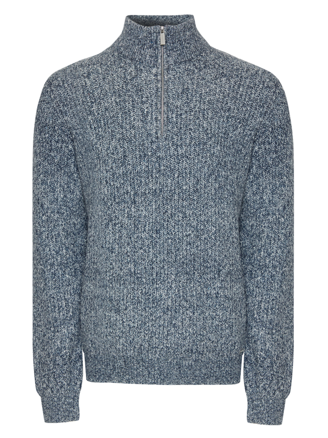 Navy Twist Knitted Quarter Zip Jumper