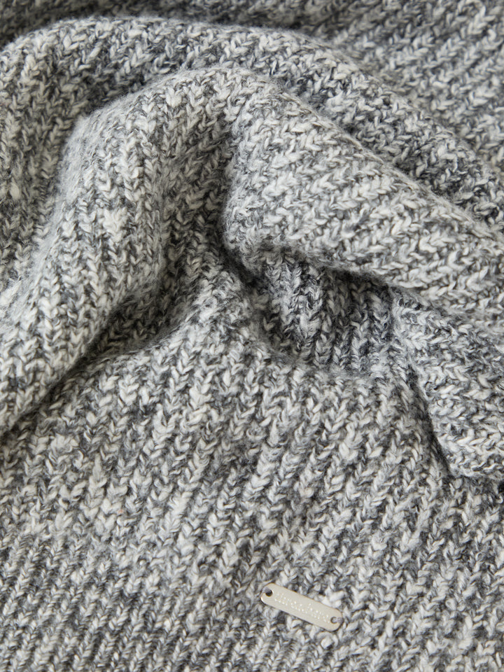 Grey Twist Knitted Quarter Zip Jumper