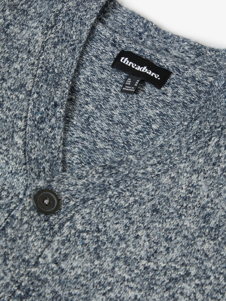 Navy Twist Knitted Button Up Cardigan