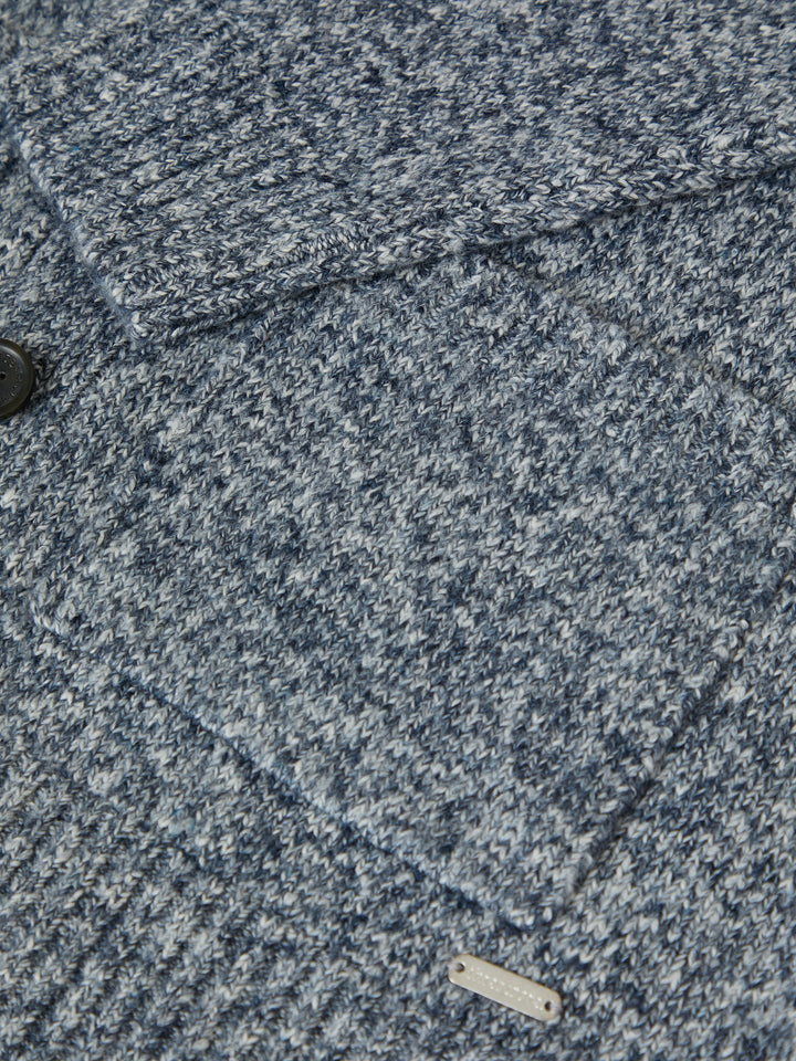 Navy Twist Knitted Button Up Cardigan