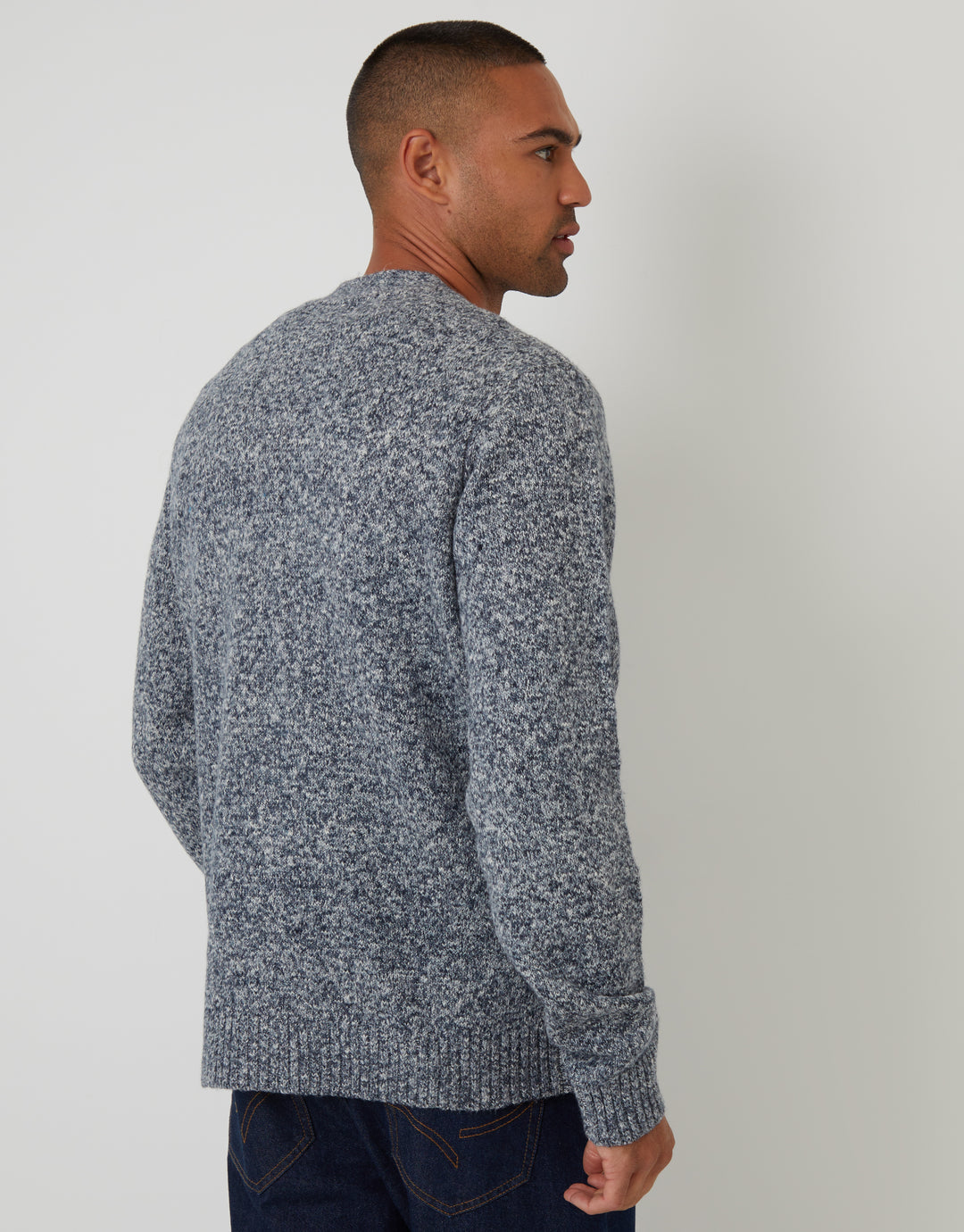 Navy Twist Knitted Button Up Cardigan