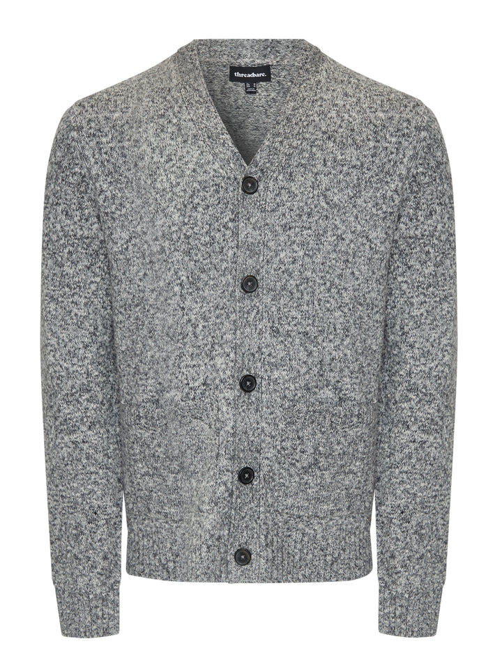Grey Twist Knitted Button Up Cardigan