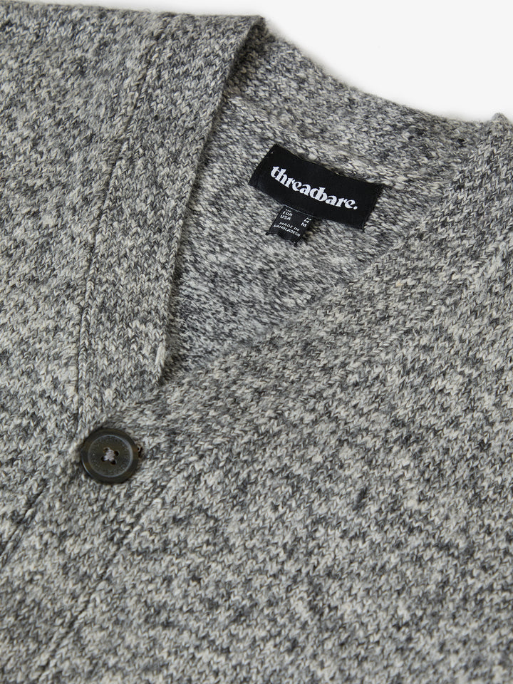 Grey Twist Knitted Button Up Cardigan