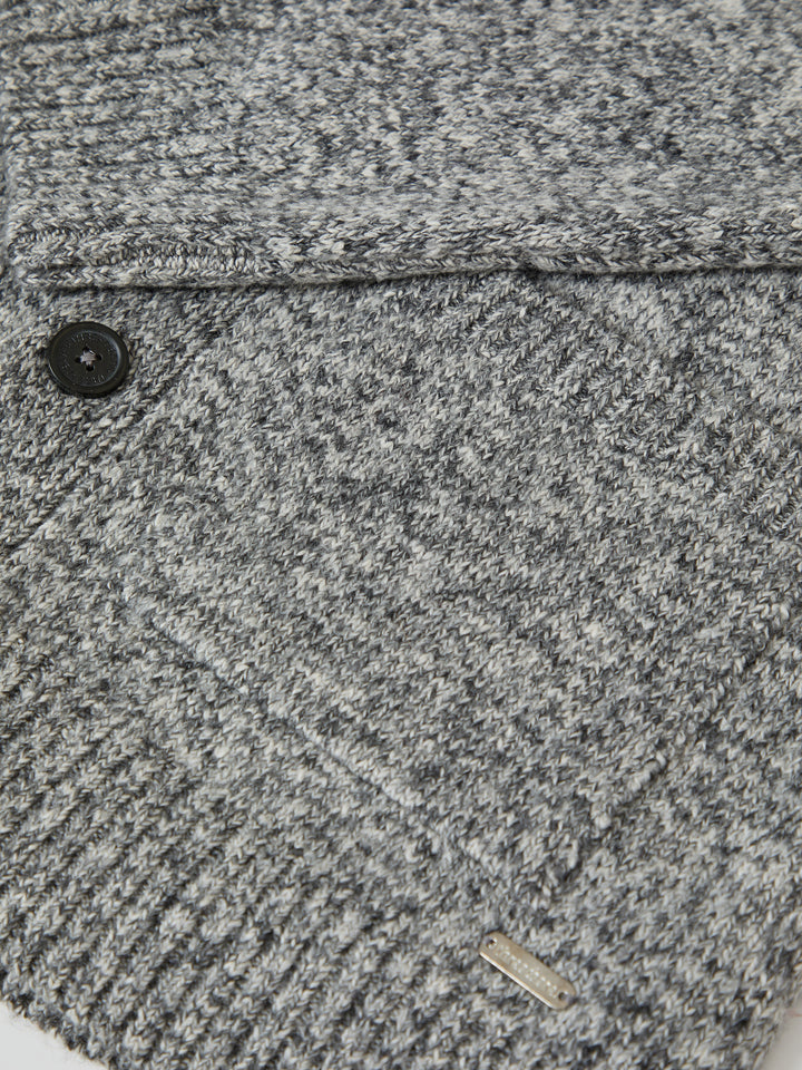 Grey Twist Knitted Button Up Cardigan
