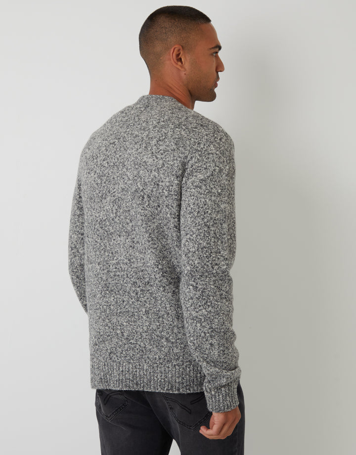 Grey Twist Knitted Button Up Cardigan