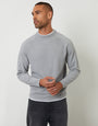 Grey Mock Tee Textured Knit Crew Neck Jumper