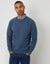 Denim Blue Mock Shirt Textured Knitted Jumper