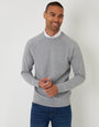 Grey Mock Shirt Raglan Knitted Jumper