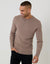 Cable Knit Rib Crew Neck Jumper in Taupe
