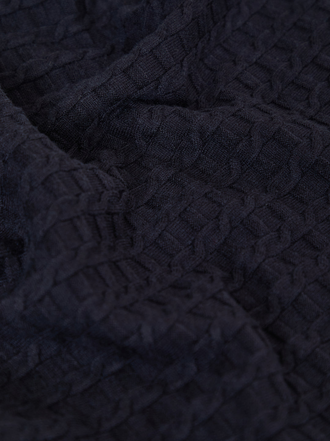 Navy Cable Knit Crew Neck Jumper